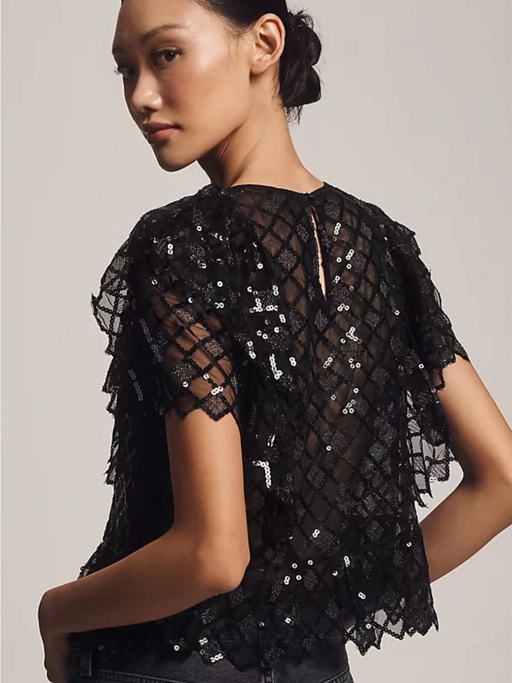 Anthropologie semi-sheer sequin blouse-New with tag! - Picture 2 of 10